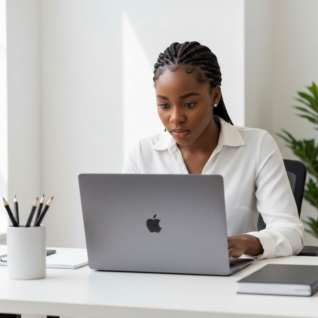 Nigerian professional learning technology on modern MacBook
